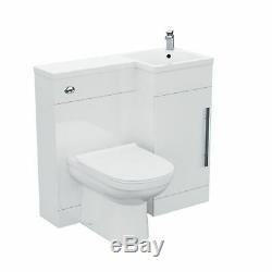 Ingersly 900mm Main Droite Salle De Bains Blanc Basin Vanity Retour Au Mur Wc Toilettes