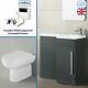 Ingersly 900mm Main Droite Salle De Bains Gris Vanity Basin Dos Au Mur Toilettes