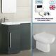 Ingersly 900mm Main Gauche Salle De Bains Gris Vanity Basin Dos Au Mur Toilettes