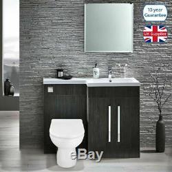 Ingersly Droite Salle De Bains Gris Vanity Furniture Basin Retour Au Mur Toilettes