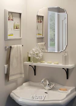 KOHROS Panneau en verre miroir argenté pour mur idéal pour la coiffeuse, la chambre ou la salle de bain.