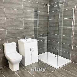 Lacs 1200 x 800mm Suite de douche complète avec valve + toilettes + unité de vanité Troya