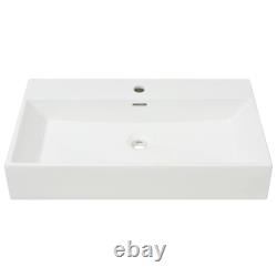 Lavabo de salle de bain en marbre avec trou de robinet en plusieurs tailles vidaXL