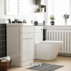Lex White meuble sous-vasque 500 mm et WC avec toilette adossée Ellis