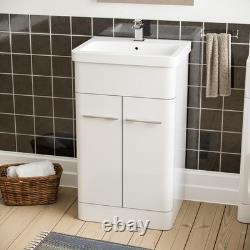 Lex White meuble sous-vasque 500 mm et WC avec toilette adossée Ellis