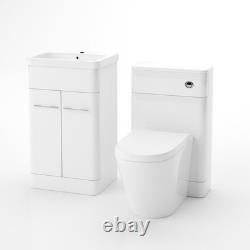 Lex White meuble sous-vasque 500 mm et WC avec toilette adossée Ellis