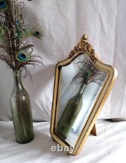 Magnifique Vintage Gilt Gesso Table Dressing Table/vanity Bevelled Mirror