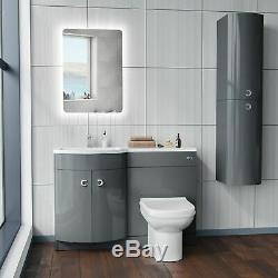 Manifold Salle De Bains Bassin Évier Vanity Grey Retour Au Wc Mur Toilettes Lh 1100mm