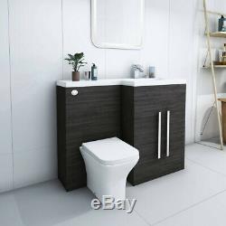 Meuble Sous-vasque Combi Design Gris Rh Avec Lavabo Et Toilettes Murales