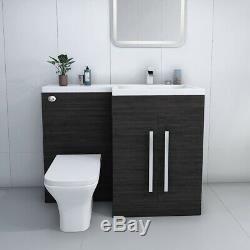 Meuble Sous-vasque Combi Design Gris Rh Avec Lavabo Et Toilettes Murales