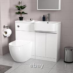 Meuble WC d’angle en forme de L pour receveur de baignoire, avec écran et panneau, modèle Nes Home RH Basin Cabinet WC Unit