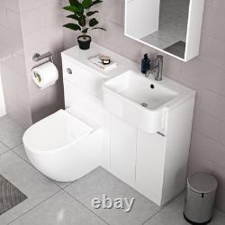 Meuble WC d’angle en forme de L pour receveur de baignoire, avec écran et panneau, modèle Nes Home RH Basin Cabinet WC Unit