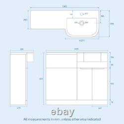 Meuble WC d’angle en forme de L pour receveur de baignoire, avec écran et panneau, modèle Nes Home RH Basin Cabinet WC Unit