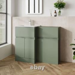 Meuble combiné lavabo et WC Nuie Urban 1000 mm avec vasque carrée, 2 portes et 1 tiroir