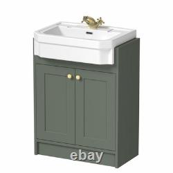 Meuble de Salle de Bain 1820mm Toilettes Dos au Mur Étagère de Rangement Combinaison Meubles Verts