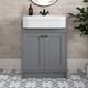 Meuble De Salle De Bain 1820mm Avec Toilettes à Dos Au Mur, Étagère De Rangement, Mobilier Gris