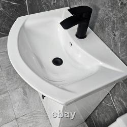 Meuble de Salle de Bain Blanc avec Poignées Noires Suite Toilette Tornado 550mm à Dos Ouvert Meuble de Salle de Bain Blanc avec Poignées Noires Suite Toilette Tornado 550mm à Dos Ouvert