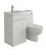 Meuble De Lavabo De Vanité Avec Toilettes Dos Au Mur, Réservoir De Chasse D'eau Et Cuvette De Toilette En Blanc Brillant