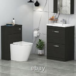 Meuble de salle de bain Hale Black avec unité de lavabo à deux tiroirs et toilettes BTW Pa.