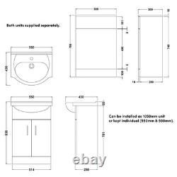 Meuble de salle de bain avec lavabo de 1050 mm, unité de toilette adossée au mur, plaque de chasse chromée, ensemble de robinets
