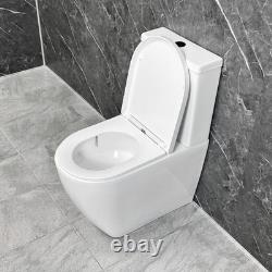 Meuble de salle de bain blanc avec poignées noires, suite toilette Tornado avec dos fermé de 750 mm