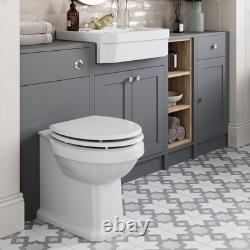 Meuble de salle de bain de 1820 mm avec toilettes encastrées et étagère de rangement en mobilier gris