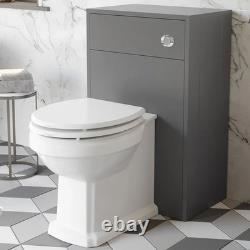 Meuble de salle de bain de 1820 mm avec toilettes encastrées et étagère de rangement en mobilier gris