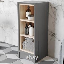 Meuble de salle de bain de 1820 mm avec toilettes encastrées et étagère de rangement en mobilier gris