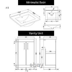 Meuble de salle de bain en blanc laqué avec lavabo à 2 portes, meuble de rangement, suite de meubles WC et cuvette BTW