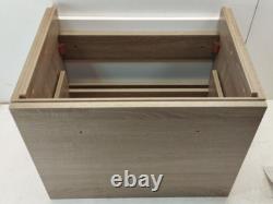 Meuble de salle de bain en noyer pour lavabo encastré marron 63 x 44 x 50 mm avec pièce arrière blanche