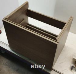 Meuble de salle de bain en noyer pour lavabo encastré marron 63 x 44 x 50 mm avec pièce arrière blanche