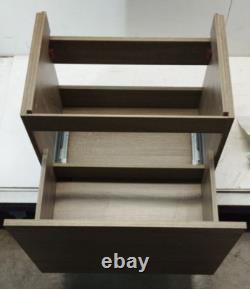 Meuble de salle de bain en noyer pour lavabo encastré marron 63 x 44 x 50 mm avec pièce arrière blanche