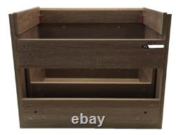 Meuble de salle de bain en noyer pour lavabo encastré marron 63 x 44 x 50 mm avec pièce arrière blanche