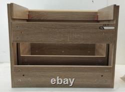 Meuble de salle de bain en noyer pour lavabo encastré marron 63 x 44 x 50 mm avec pièce arrière blanche