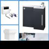 Meuble De Salle De Bain Moderne Avec Lavabo, Meuble De Rangement Wc, Vasque, Graphite