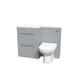 Meuble De Salle De Bain Sur Pied Gris Mat 1100 Mm Avec 2 Tiroirs Et Toilettes Btw