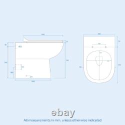 Meuble de salle de bain sur pied gris mat 1100 mm avec 2 tiroirs et toilettes BTW