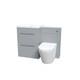 Meuble De Salle De Bains Gris Mat De 600 Mm Avec 2 Tiroirs Et Toilettes Suspendues.
