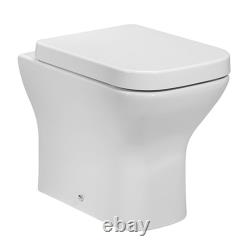 Meuble de toilette suspendu avec vasque, armoire, meuble-lavabo, ensemble de toilette en blanc brillant, Royaume-Uni.