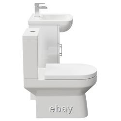 Meuble-lavabo 2 portes Neiva Gloss White 550 mm en gros pour salle de bains, avec dos ouvert et toilette