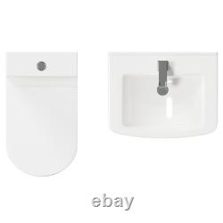 Meuble-lavabo 2 portes Neiva Gloss White 550 mm en gros pour salle de bains, avec dos ouvert et toilette