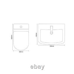 Meuble-lavabo 2 portes Neiva Gloss White 550 mm en gros pour salle de bains, avec dos ouvert et toilette