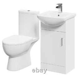 Meuble-lavabo Lima blanc brillant 450 mm à 1 porte avec dos ouvert pour toilettes domestiques en gros