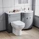 Meuble-lavabo Nes Home 1100mm Pour Main Droite, Wc, Toilettes Murales Gris Clair