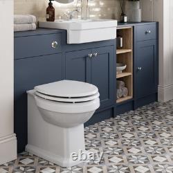 Meuble sous lavabo 1820 mm avec toilettes suspendues, étagère de rangement, combinaison de meubles bleus