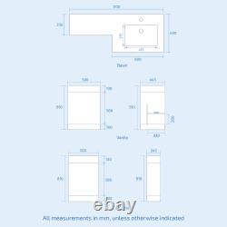 Meuble sous-vasque Nes Home gris mat RH 1100 mm avec lavabo et WC sans bride adossé au mur