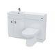 Meuble Sous-vasque Blanc Lh 1100 Mm Avec Lavabo Blanc Et Wc Eslo à Poser Contre Le Mur