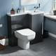Meuble Sous-vasque Gris 900 Mm Nes Home Avec Lavabo &agrave; Droite Et Wc Sans Bride &agrave; Poser Contre Le Mur, Dos Au Mur