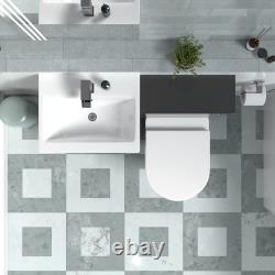 Meuble sous vasque, meuble WC et toilette sans bride adossée au mur Nes Home anthracite Meuble sous vasque, meuble WC et toilette sans bride adossée au mur Nes Home anthracite