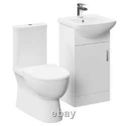Meuble vasque Lima blanc brillant 450 mm à 1 porte et dos fermé pour toilettes domestiques en gros